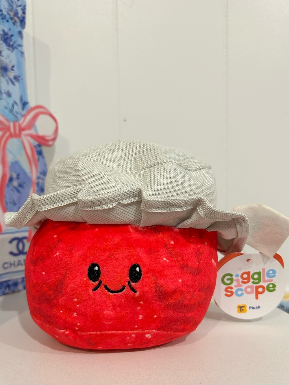 Giggle Scape Strawberry Jam Jar Plush with Cream Lid